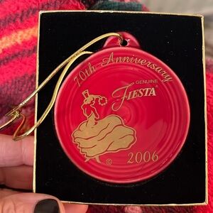 Vintage 2006 Fiestaware Collectible 70th anniversary Christmas Ornament